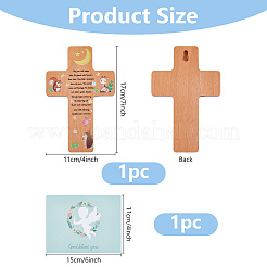 1Pc Wood Cross Wall Decoration&nbsp;AJEW-DC0003-93