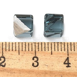 K9ガラス模造オーストリアクリスタルビーズ  穴がない  正方形  士官候補生ブルー  6x6x6mm&nbsp;GLAA-P069-01B-217