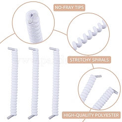 6 Pairs 2 Colors Polyester Curly No Tie Spring Shoelaces&nbsp;AJEW-CP0010-32A