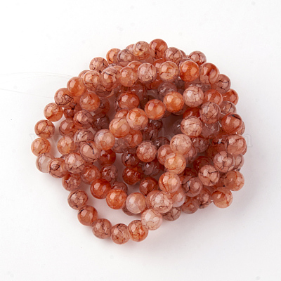 Baking Paint Crackle Glass Bead Strands&nbsp;DGLA-Q023-8mm-YS66-1
