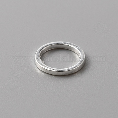 真鍮製フレームコネクター  丸いリング  銀  8x1mm  内径：6.5mm&nbsp;KK-WH0047-59A-S-1