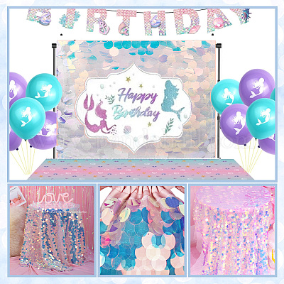 Polyester Sequin Table Runners&nbsp;AJEW-WH0258-843B-1