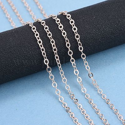 Brass Flat Oval Cable Chains&nbsp;CH030-RG-1