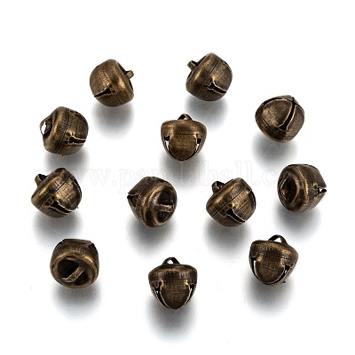 アイアン製ベルチャーム  アンティークブロンズ  10x10x10mm  穴：3x1mm&nbsp;IFIN-Q112-05AB-1