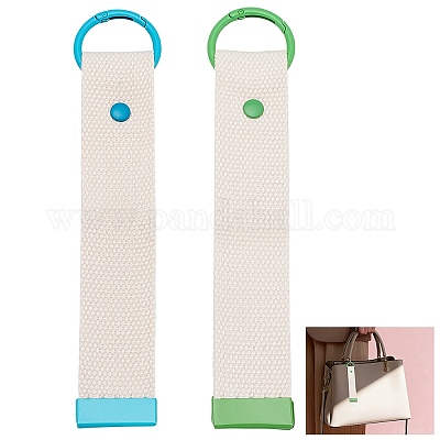 2Pcs 2 Colors Rectangle Polyester Keychains&nbsp;KEYC-CP0001-49A-1