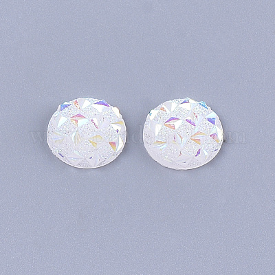 樹脂カボション  半円  ホワイト  12x3~3.5mm&nbsp;CRES-T012-01A-1