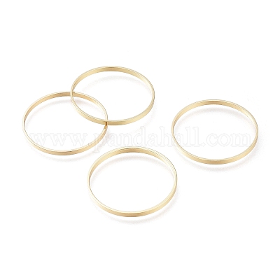 真鍮製フレームコネクター  長持ちメッキ  リング  14KGP本金メッキ  30x2mm  内径：28.2mm&nbsp;LS-KK-H102-10B-G-1