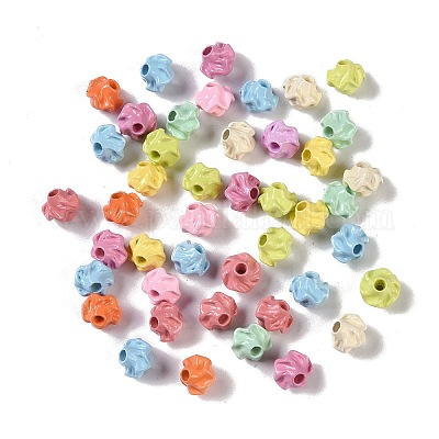 スプレーペイント合金ビーズ 花 ミックスカラー 7x5.5mm 穴：1mmの通販 