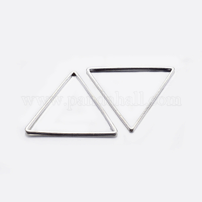 真鍮製フレームコネクター  めっきした  三角形  銀色のメッキ  17.5x20x0.8mm  内径：15.5x17.5mm&nbsp;KK-K197-B-59S-1
