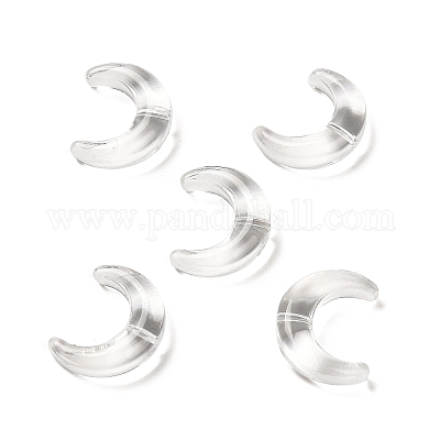 グラデーション手作りランプワーク ビーズ  ムーン  透明  16.5x13x5.5mm  穴：1mm&nbsp;LAMP-C005-02E-1