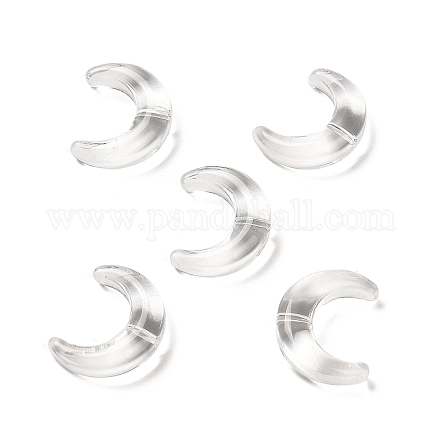 グラデーション手作りランプワーク ビーズ  ムーン  透明  16.5x13x5.5mm  穴：1mm&nbsp;LAMP-C005-02E-1