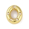 Brass Pendants, Cadmium Free & Nickel Free & Lead Free, with ABS, Letter A~Z, Letter O, 21x18x6.5mm, Hole: 3.5mm