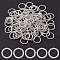 Iron Linking Rings, Textured, Round Ring, Unwelded, Silver Color Plated, 10mm