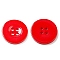 Resin Buttons, Dyed, Flat Round, Red, 20x3mm