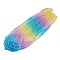 Baking Paint Transparent Glass Beads, Gradient Color, Segmented Multi-color Beads, Round, Colorful, 8mm, Hole: 1mm, about 106pcs/strand, 31.10''(79cm)