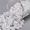 6/0 Glass Seed Beads, Ceylon, Round, White, 4mm, Hole: 1.5mm, about 1000pcs/100g