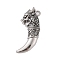 Tibetan Style Alloy Big Pendants, Antique Silver, Wolf Tooth, 51x21x7mm, Hole: 3mm