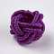 Polyester Weave Beads, Round, Purple, 6.5x4.5mm, Hole: 4mm