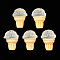 Spray Painted Resin Cabochons, Ice Cream, Clear, 22~23x17x16.5mm