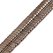 Electroplated Non-magnetic Synthetic Hematite Beads Strands, Rectangle, 2-Hole, Coffee Plated, 5x2x2mm, Hole: 0.8mm, about 190~195pcs/strand, 15.55~16.73(39.5~42.5cm)