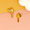 Alloy Enamel Pendants, Orange, Bees, 25.5x15mm