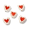 Handmade Porcelain Beads, Hand Painted Ceramic Beads, Heart, Famille Rose Porcelain, Heart, 14x14.5~15x6.5~7mm, Hole: 3mm