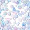 Rainbow Iridescent Plating Acrylic Beads, Pearlized, Mixed Shapes, Lilac, 10~40x11~42x4~11mm, Hole: 1.7mm