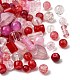 透明ガラスビーズ  混合図形  レッド  5.5~16x6~11.5x6.5~10.5mm  穴：1.2~1.6mm  約1470個/1000g&nbsp;DGLA-C005-01I-1