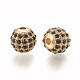 合金ビーズ  ラインストーン付き  ラウンド  ジェット  ミックスカラー  8x8mm  穴：1.5mm&nbsp;PALLOY-S066-02A-M-3