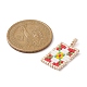 手作りシードビーズ  織機模様  長方形のペンダント  花  23x13x2mm  穴：3x1.5mm&nbsp;PALLOY-MZ00151-02-2