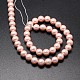シェルパールビーズ連売り  ラウンド  ライトコーラル  8mm  穴：1mm  約49個/連  16インチ&nbsp;BSHE-E008-8mm-13-2