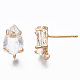 Brass Stud Earring Findings&nbsp;KK-S365-005-4