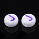 初期のアクリルビーズ  水平穴  フラットラウンド  ミックスカラー  文字.j  7x3.5~4mm  穴：1.2mm  約3700個/500g&nbsp;OACR-E001-20J-2