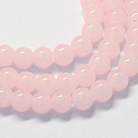 焼き絵用塗料、模造翡翠ガラス、丸ビーズの連  ピンク  4.5~5mm  穴：1mm  約200~210個/連  31.4インチ&nbsp;DGLA-Q021-4mm-02