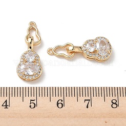真鍮マイクロパヴェクリアキュービックジルコニアペンダント  ひょうたんチャーム  18KGP本金メッキ  17.5x9.5x5mm  穴：1mm&nbsp;KK-P355-18G
