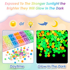702Pcs 18 Styles Luminous Acrylic Beads&nbsp;MACR-TA0002-09