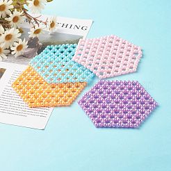 プラスチックビーズカップマット  六角  ミックスカラー  113x100x6mm&nbsp;AJEW-CM00002