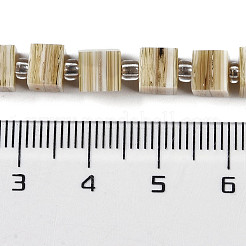 手作りのネパールランプワークビーズ連売り  3D 立方体ボックス形状  ダークカーキ  5.5x6x5.5mm  穴：1mm  約51~53個/連  15.59''~16.26''（39.6~41.3センチメートル）&nbsp;LAMP-M019-01I
