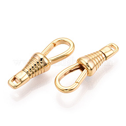 真鍮カニカン  ジュエリー作りのための  18KGP本金メッキ  26.5x8x7mm  穴：2.2x1.8mm&nbsp;X-KK-N254-21G