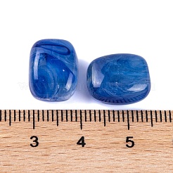 アクリルビーズ  イミテーション翡翠  長方形  ミディアムブルー  13x11x8mm  穴：1.5mm。 510個/ 500 G&nbsp;OACR-H120-02B