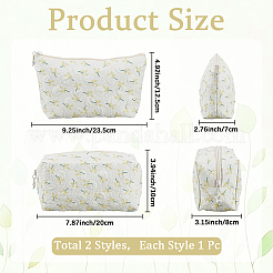 2Pcs 2 Styles Portable Travel Polyester Cosmetic Zipper Storage Clutch Bags&nbsp;ABAG-CY0001-01D