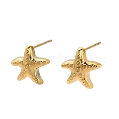 304ステンレススチールスタッドピアス  ゴールドカラー  ヒトデ  10x11mm&nbsp;LS-EJEW-C162-02B-G