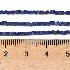 天然石ラピスラズリビーズ連売り  正方形  1.5x1.5x1mm  穴：0.5mm  約340~345個/連  15.04~15.16''（38.2~38.5センチメートル）&nbsp;G-G271-G07-1x1.5mm