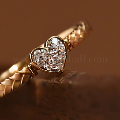 Heart 925 Sterling Silver Micro Pave Clear Cubic Zirconia Finger Rings&nbsp;FS-WGC3F33-01