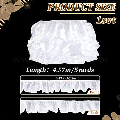 5ヤードのサテンリボン  洋服アクセサリー用  ホワイト  3-1/4インチ（82mm）&nbsp;SRIB-FG0001-32D