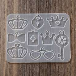 クラウン メガネ ロック ペンダント diy シリコン金型  レジン型  UVレジン用  エポキシ樹脂工芸品作り  97x123x5mm  穴：2mm  内径：20~48x20~58mm&nbsp;SIMO-C012-01C