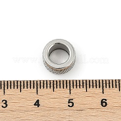 304ステンレススチールヨーロピアンビーズ  大穴ビーズ  コラム  ステンレス鋼色  6x10mm  穴：6.4mm&nbsp;STAS-R140-04P