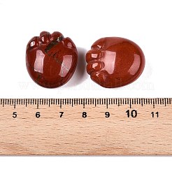 天然の赤いジャスパーの足跡の置物  ホームオフィスのデスクトップ装飾用  25~25.5x22.5~23x12~13.5mm&nbsp;DJEW-N003-02F