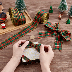 Red and Green Checkered Christmas Polycotton Ribbon&nbsp;OCOR-PH0005-70