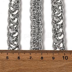 フィリグリーポリエステルグリッターレーストリム  ホームテキスタイル装飾用のウェーブトリミング  銀  1/2インチ（12mm）  約80.00~90.00ヤード（73.15~82.296m）/ロール&nbsp;OCOR-Z007-10B